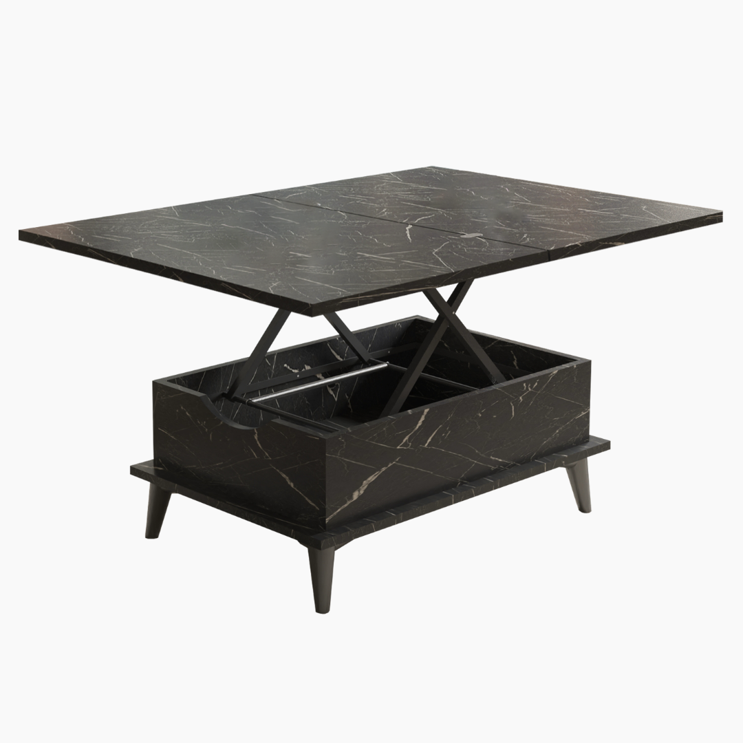 Lift Top Series - Magic Marble Extendable Coffee & Dining Table