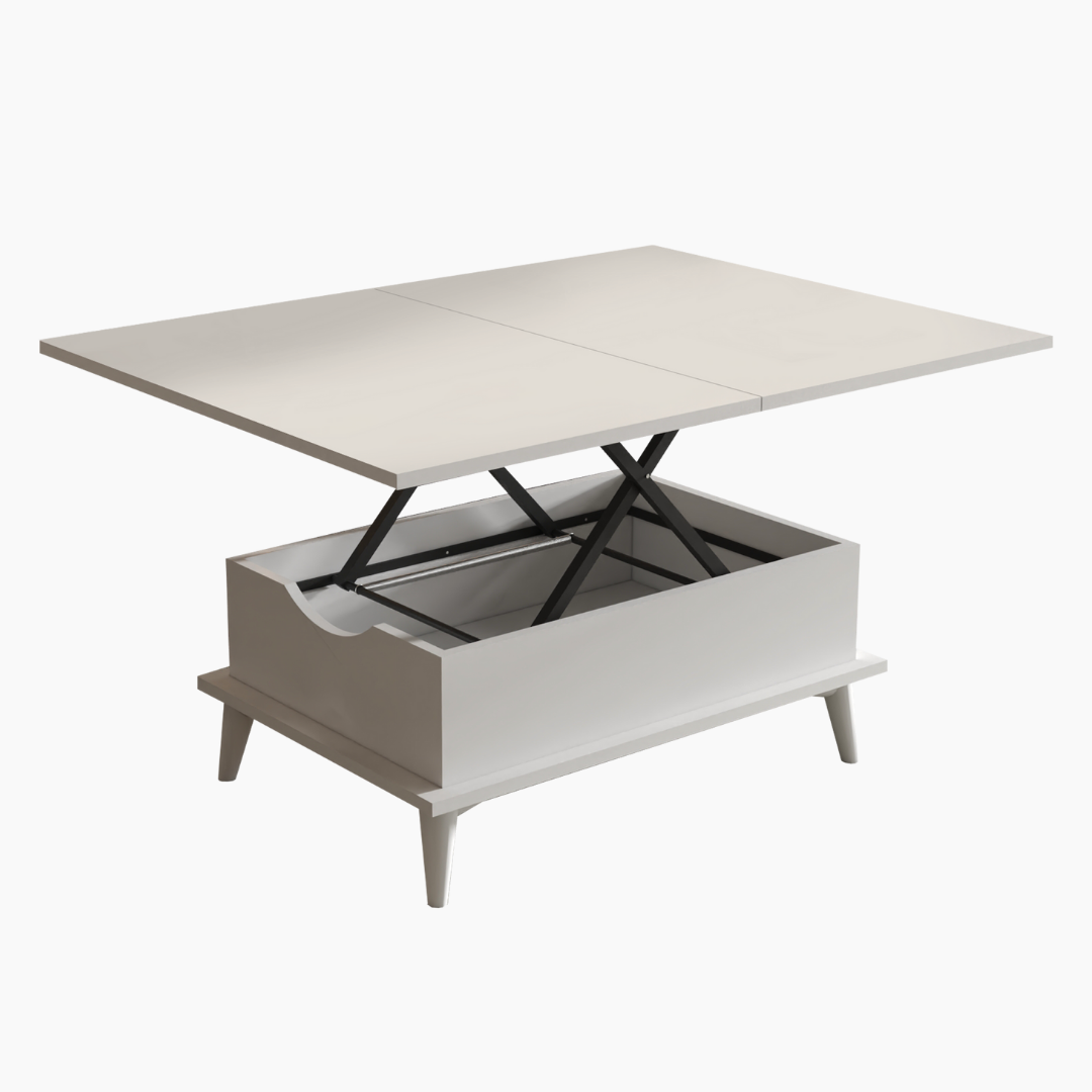 Lift Top Series - Magic White Extendable Coffee & Dining Table