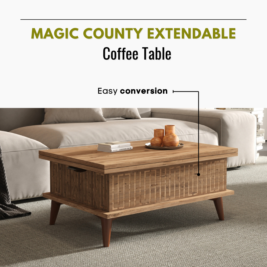 Lift Top Series - Magic County Extendable Coffee & Dining Table