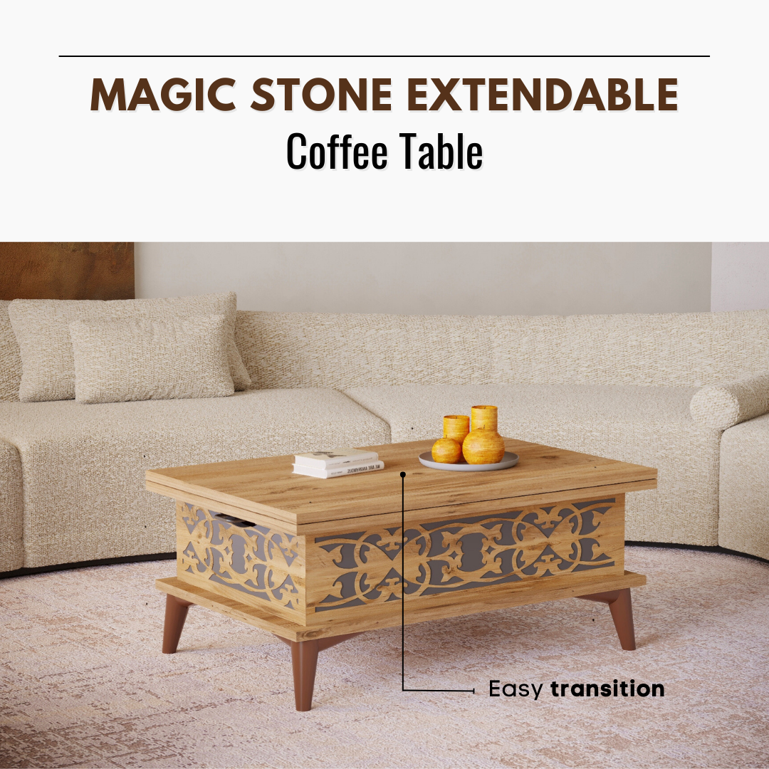 Lift Top Series - Magic Stone Extendable Coffee & Dining Table
