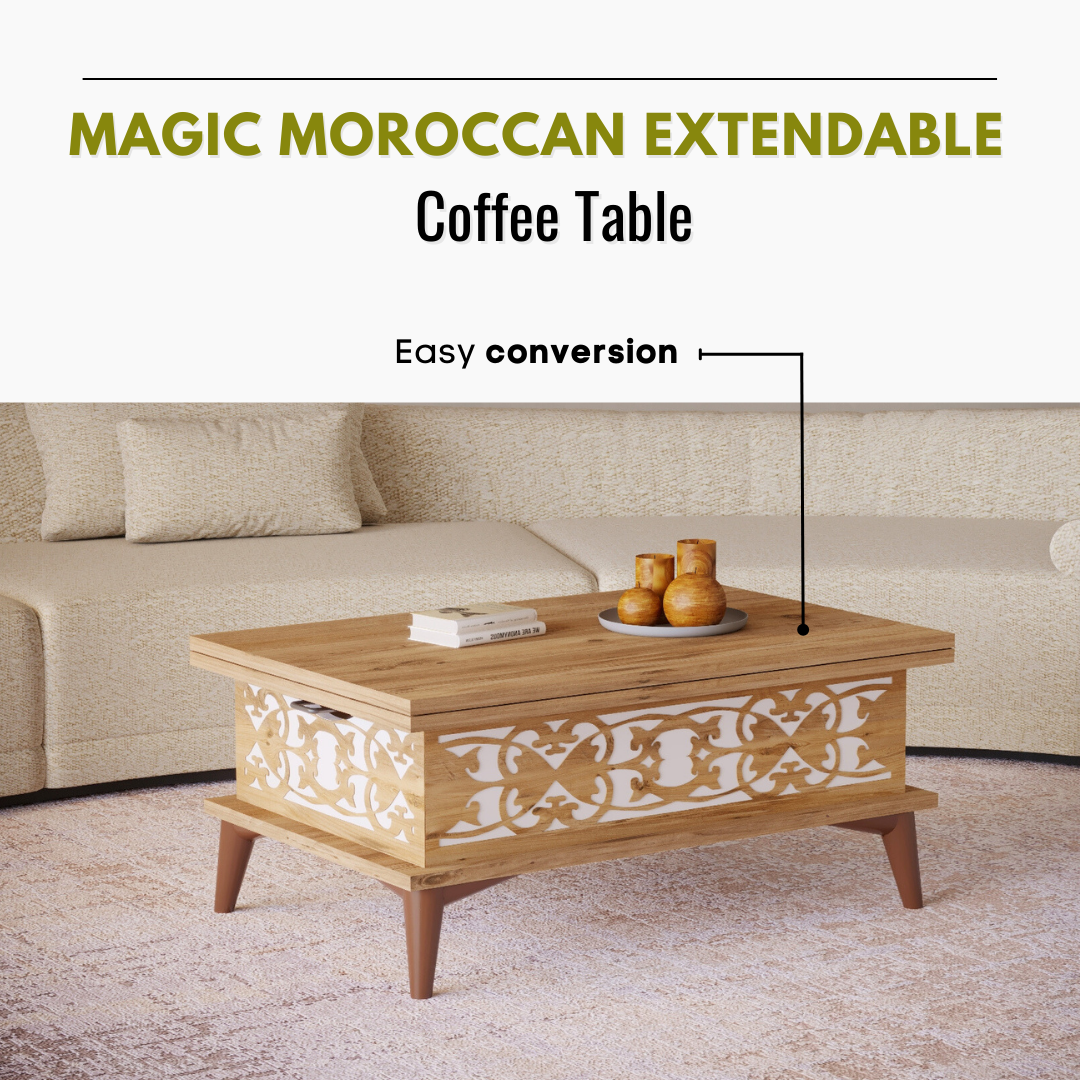 Lift Top Series - Magic Moroccan Extendable Coffee & Dining Table