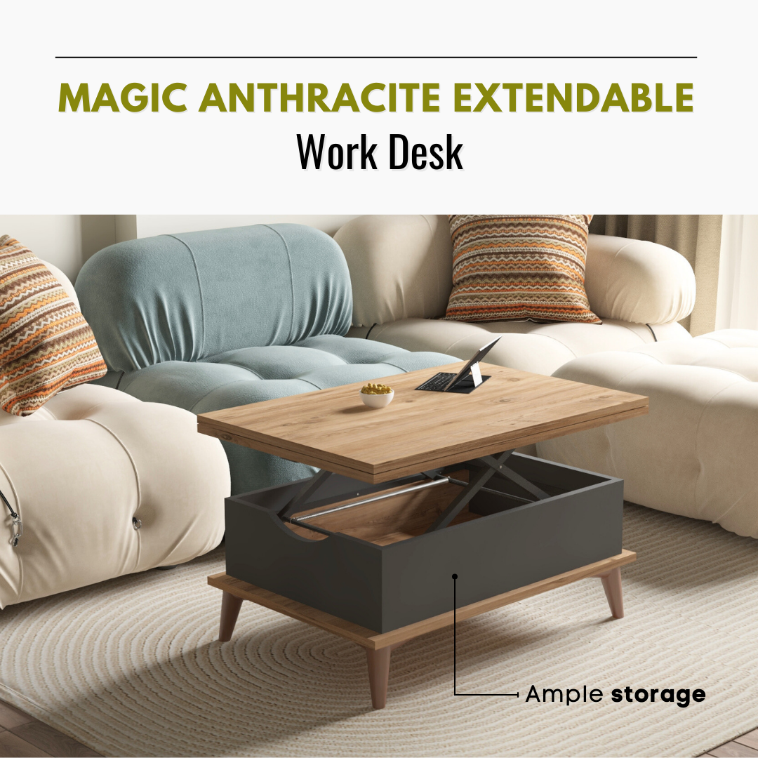 Lift Top Series - Magic Anthracite Extendable Coffee & Dining Table