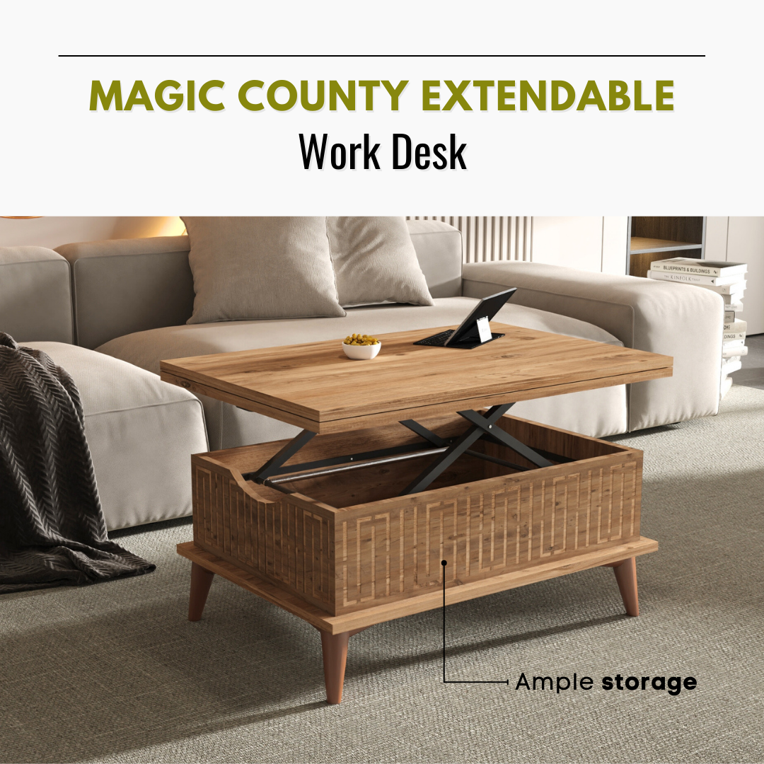 Lift Top Series - Magic County Extendable Coffee & Dining Table