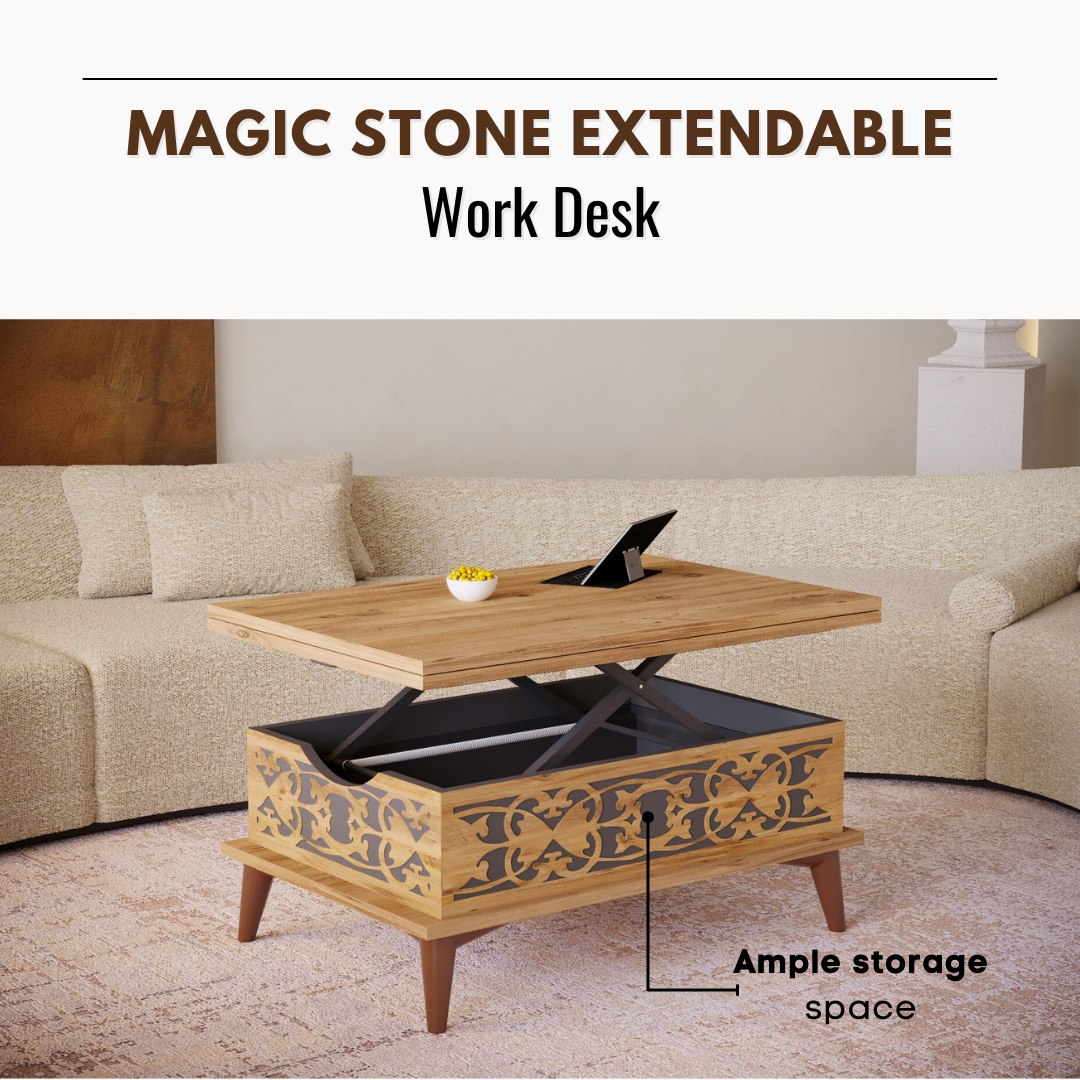 Lift Top Series - Magic Stone Extendable Coffee & Dining Table