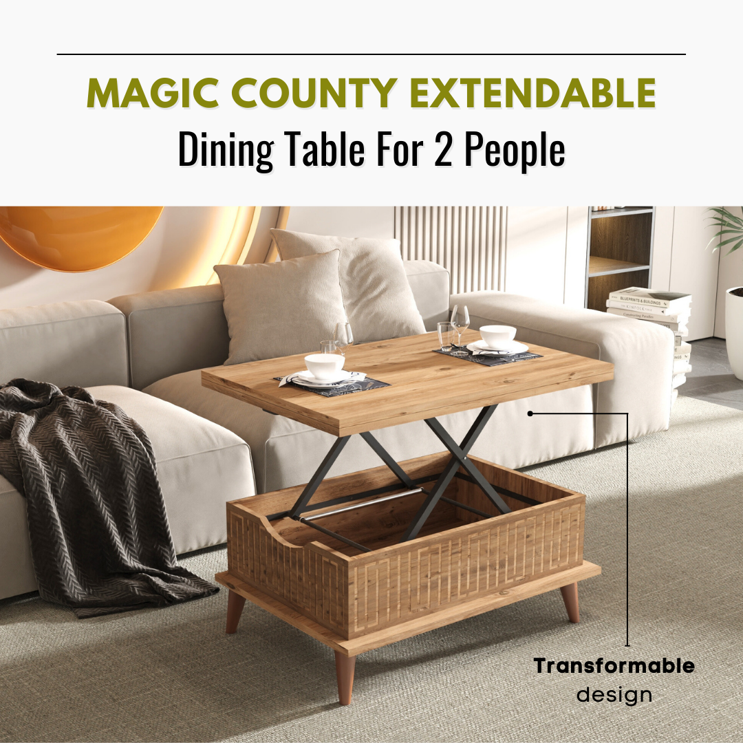 Lift Top Series - Magic County Extendable Coffee & Dining Table