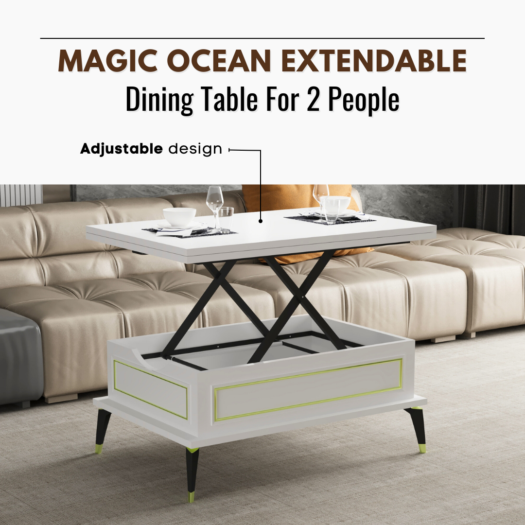 Lift Top Series - Magic Ocean Extendable Coffee & Dining Table