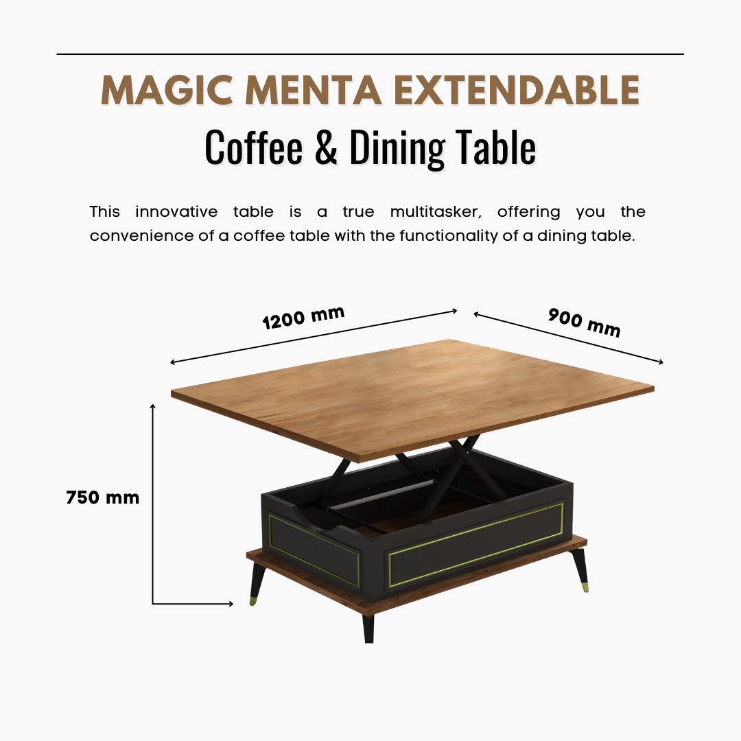 Lift Top Series - Magic Menta Extendable Coffee & Dining Table