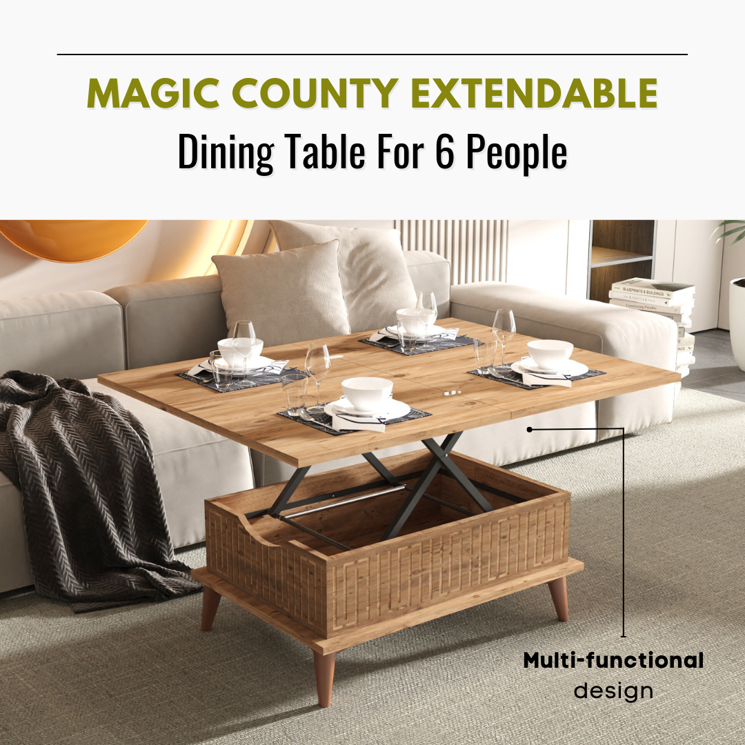 Lift Top Series - Magic County Extendable Coffee & Dining Table