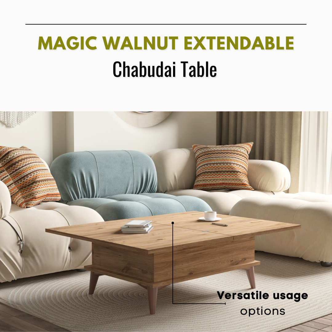 Lift Top Series - Magic Walnut Extendable Coffee & Dining Table