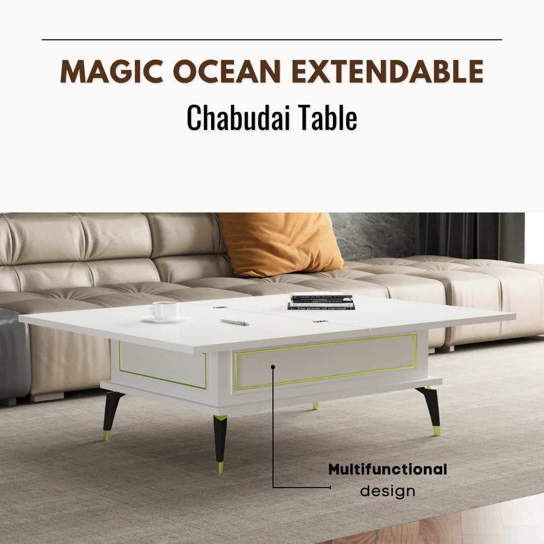 Lift Top Series - Magic Ocean Extendable Coffee & Dining Table