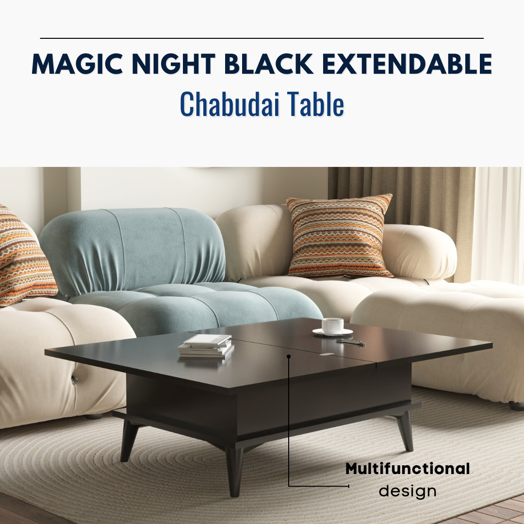 Lift Top Series - Magic Night Black Extendable Coffee & Dining Table