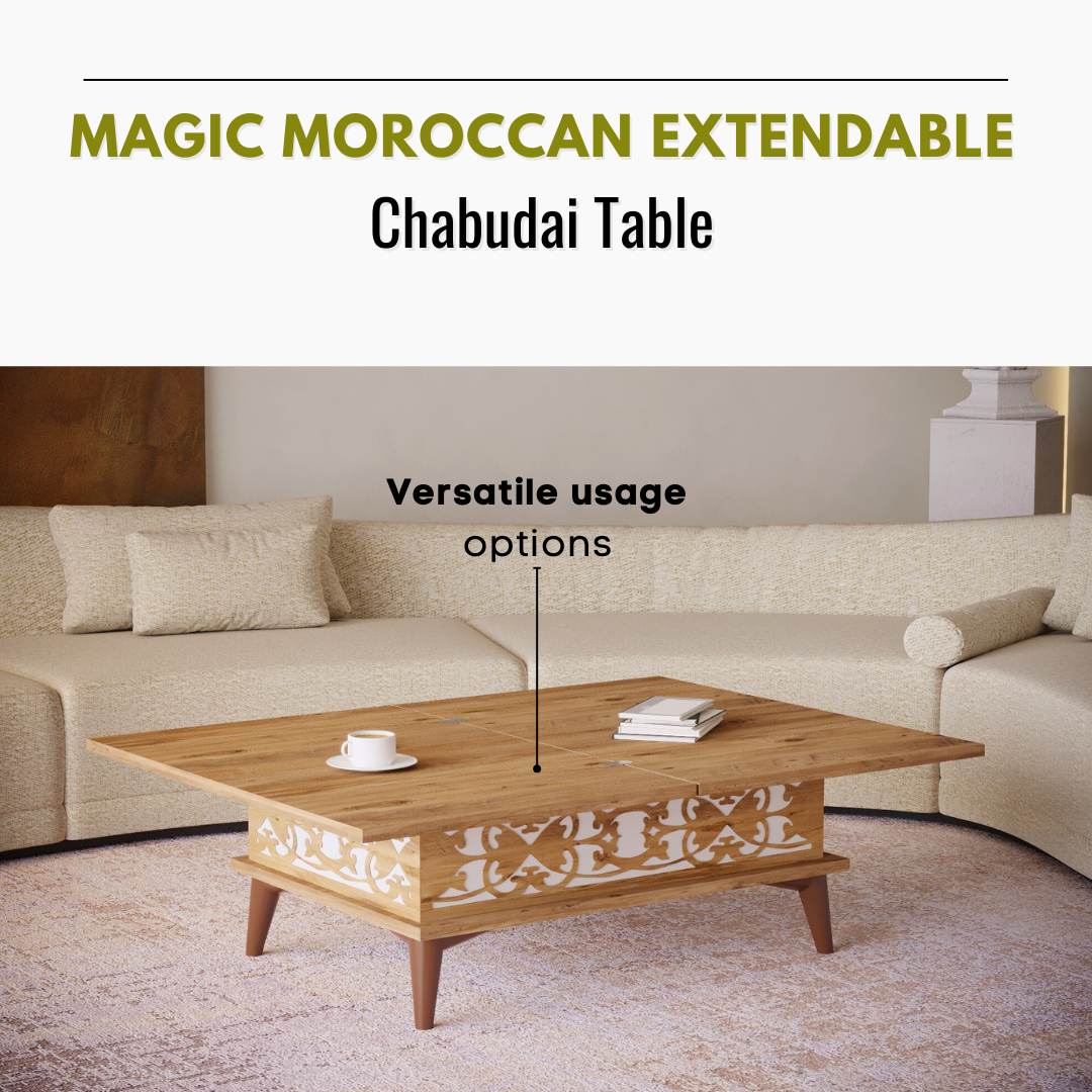 Lift Top Series - Magic Moroccan Extendable Coffee & Dining Table