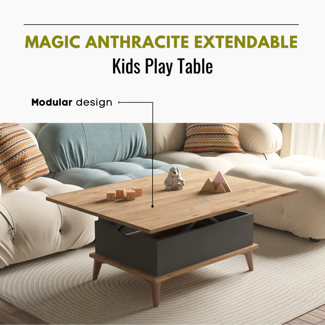 Lift Top Series - Magic Anthracite Extendable Coffee & Dining Table