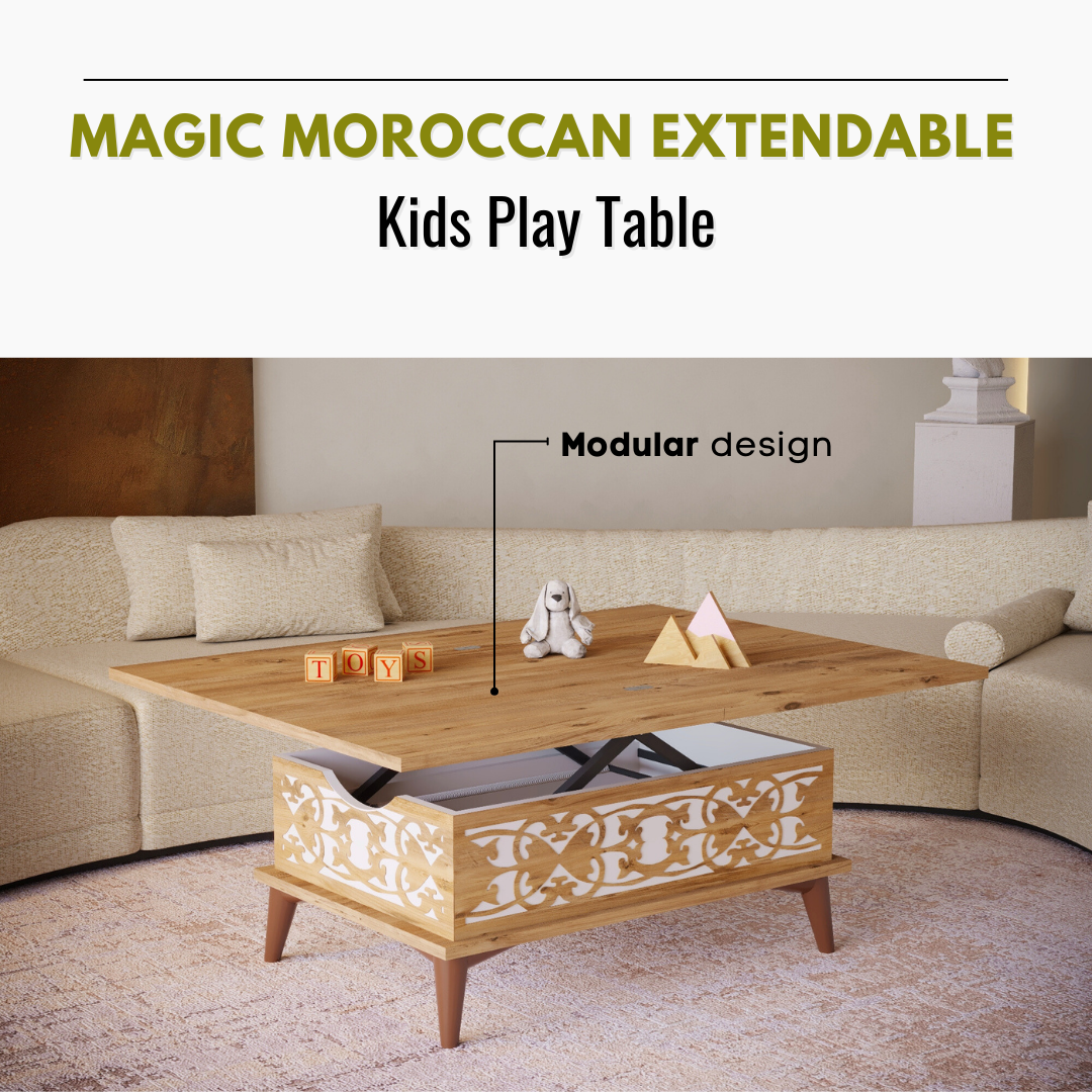 Lift Top Series - Magic Moroccan Extendable Coffee & Dining Table