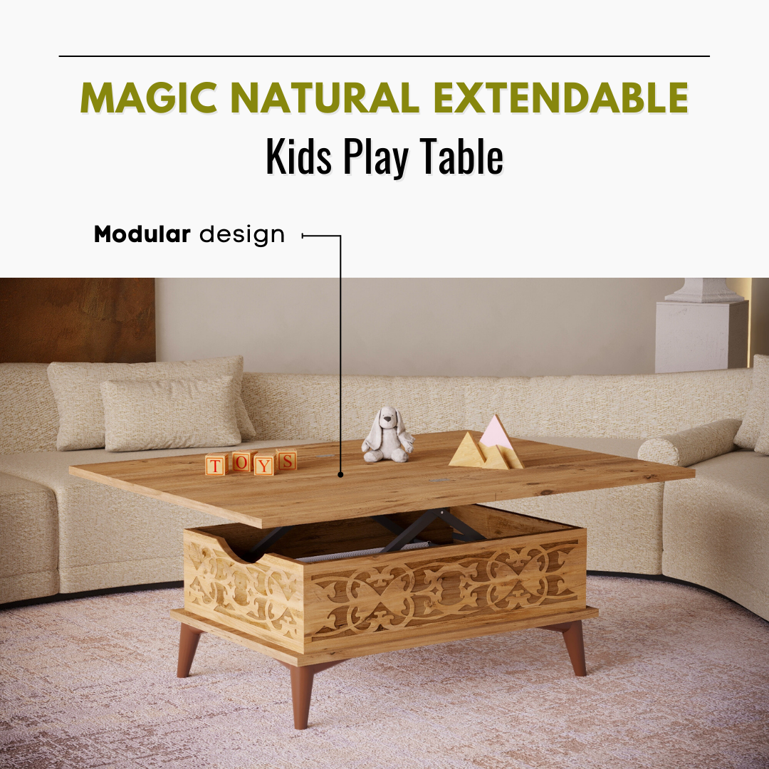 Lift Top Series - Magic Natural Extendable Coffee & Dining Table