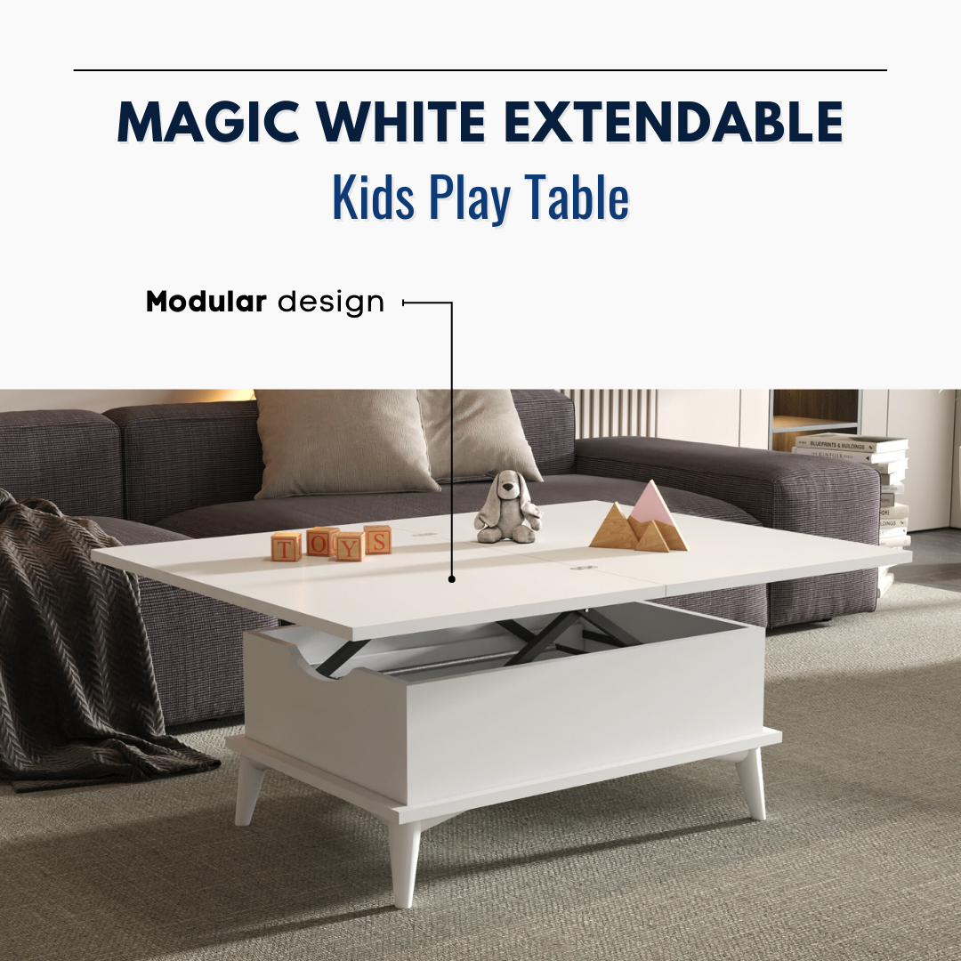 Lift Top Series - Magic White Extendable Coffee & Dining Table