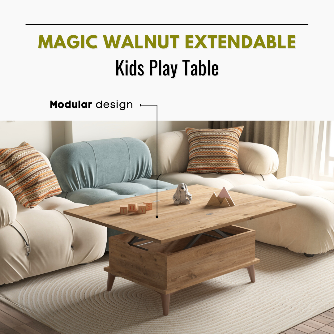 Lift Top Series - Magic Walnut Extendable Coffee & Dining Table