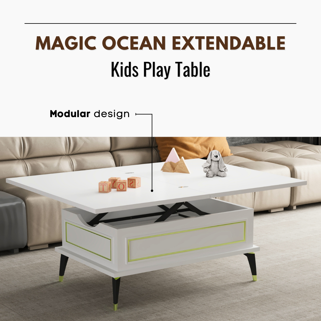 Lift Top Series - Magic Ocean Extendable Coffee & Dining Table