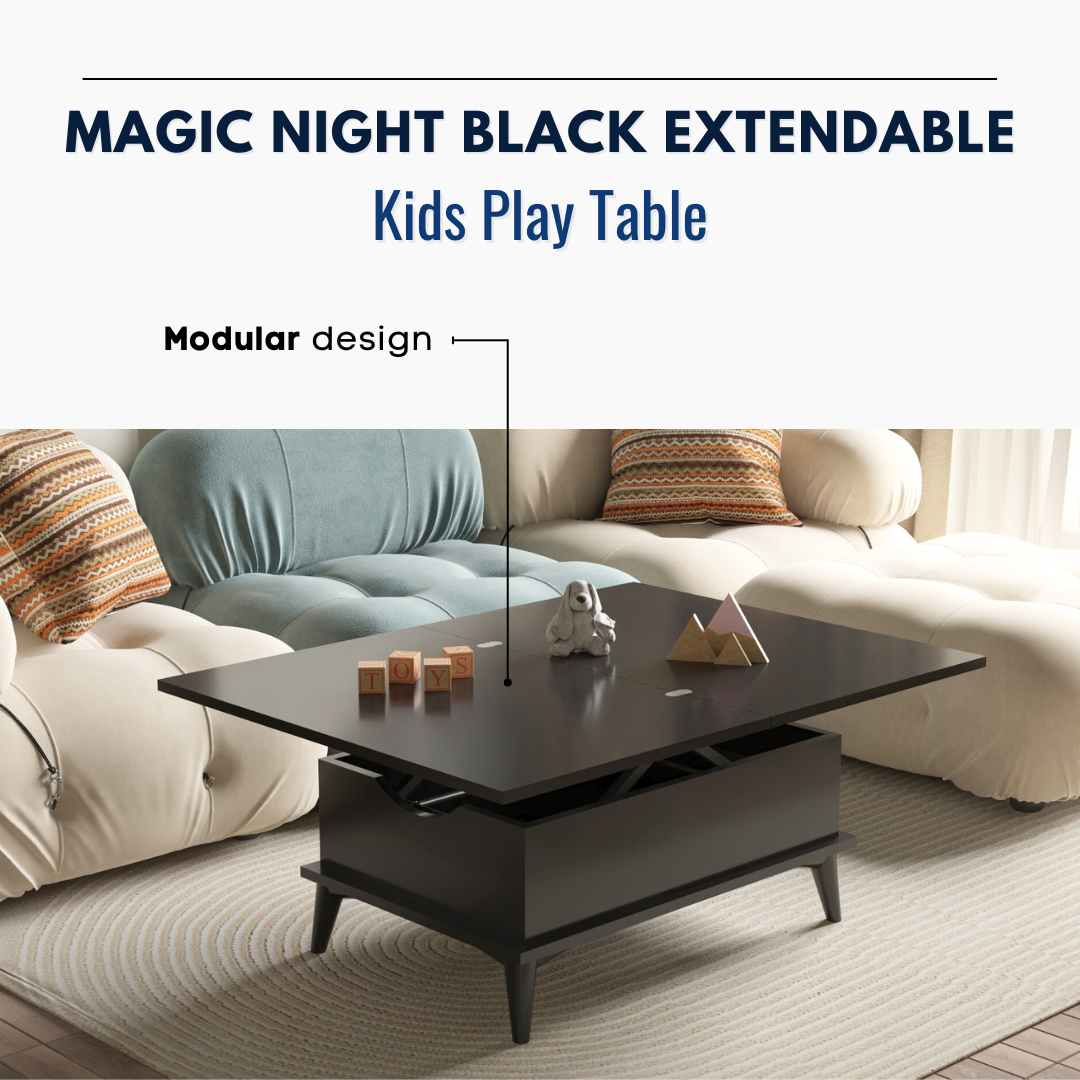 Lift Top Series - Magic Night Black Extendable Coffee & Dining Table
