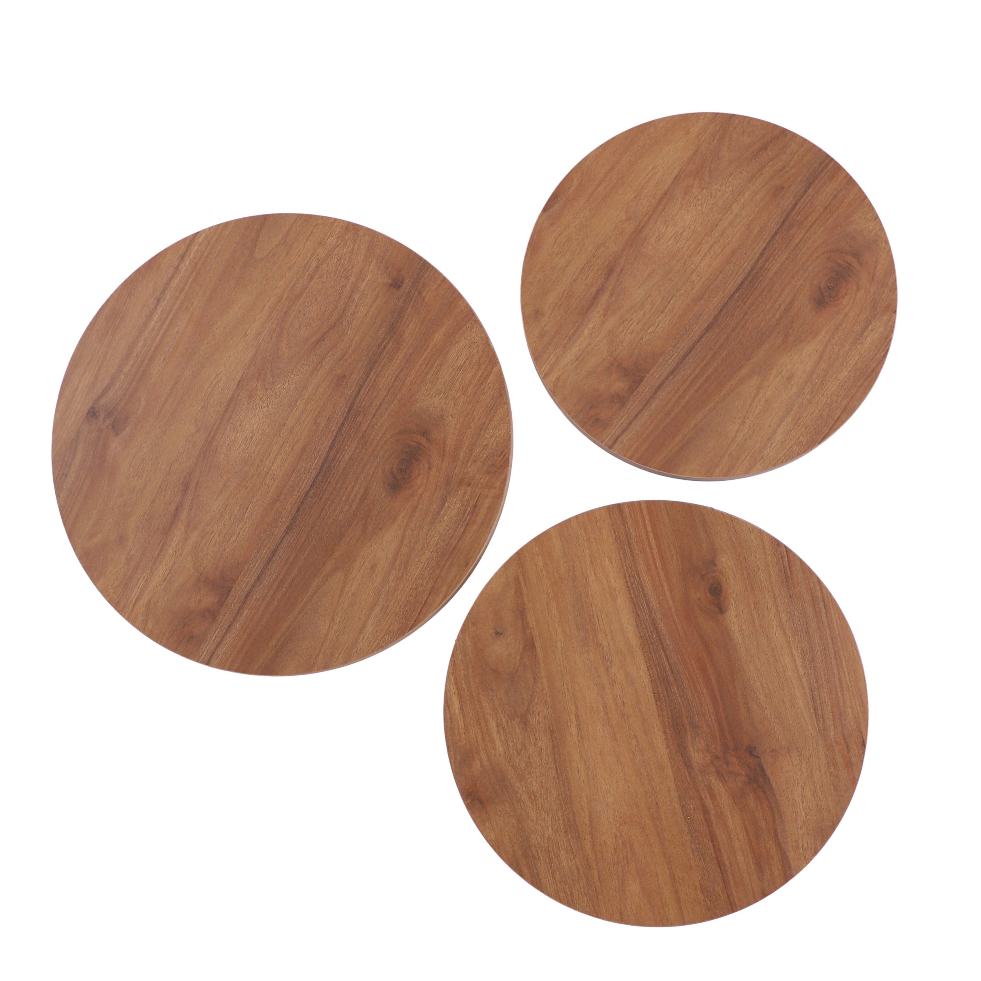 Tablon Nesting Table Series - Walnut MDF Top, White Iron Mechanism