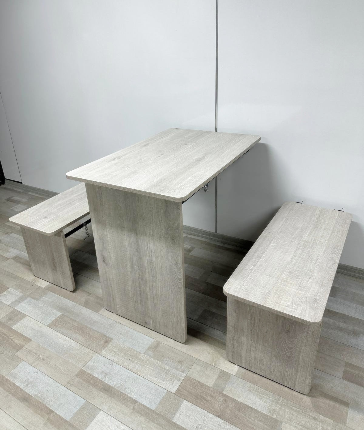 Shelf Table with Stools Series - Lisbon MDF Top, Black Iron Mechanism