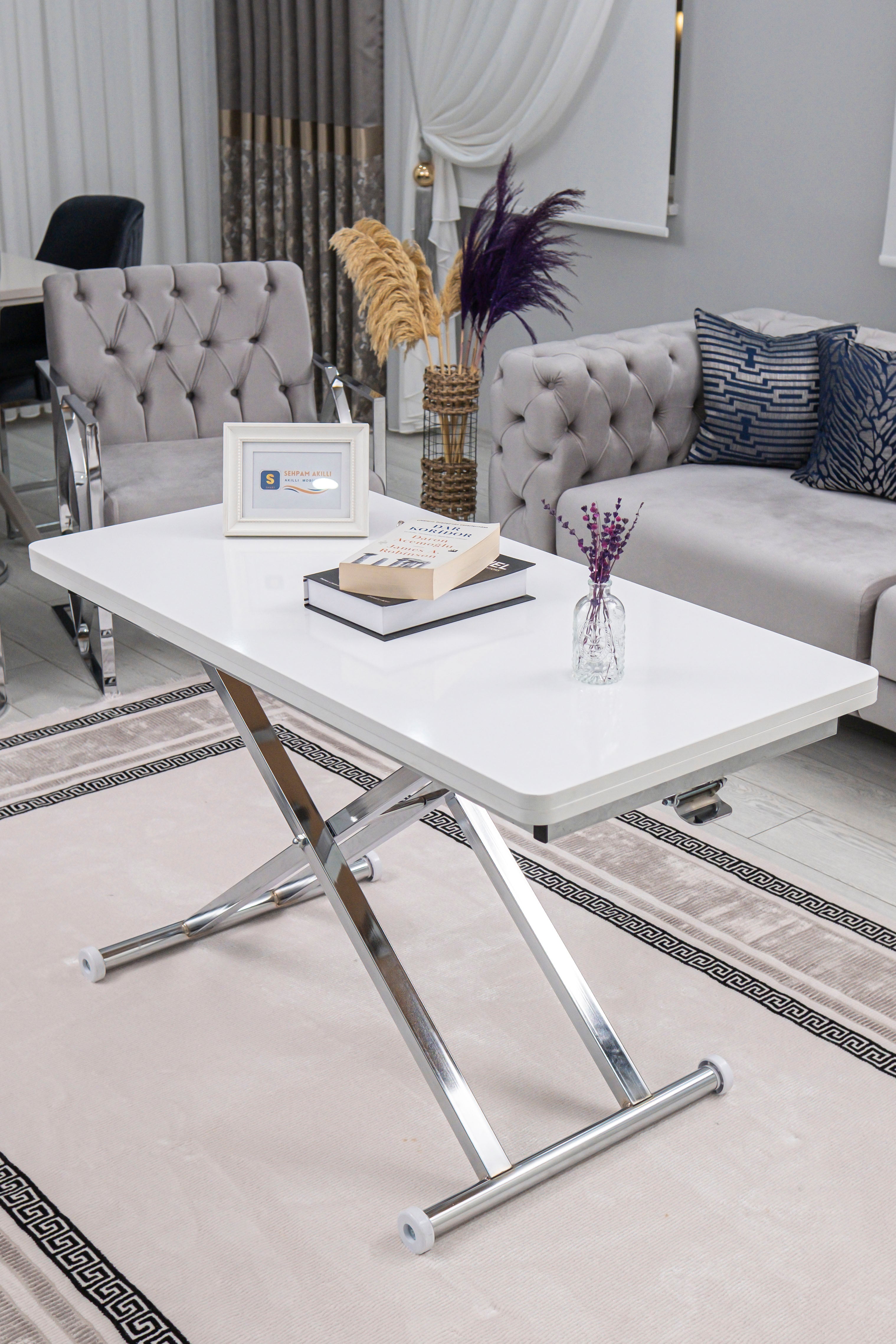 Home Series – MDF Top with Oval Corners and Chrome Base