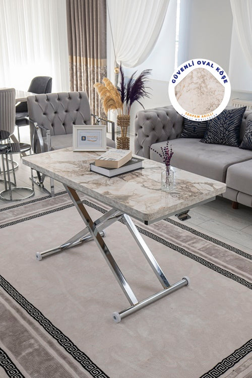 Home Series – MDF Top with Oval Corners and Chrome Base