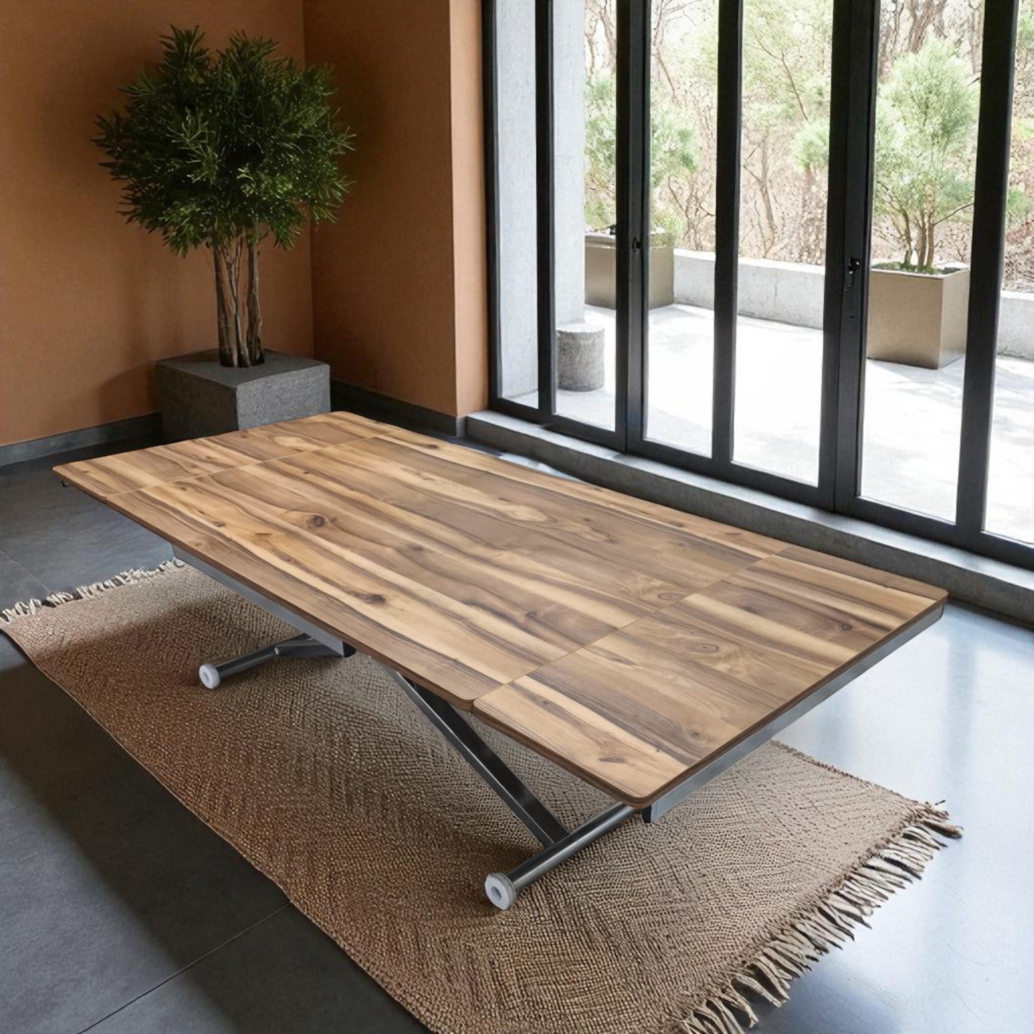 Side Opening Smart Table Series - MDF Top, Chrome Base