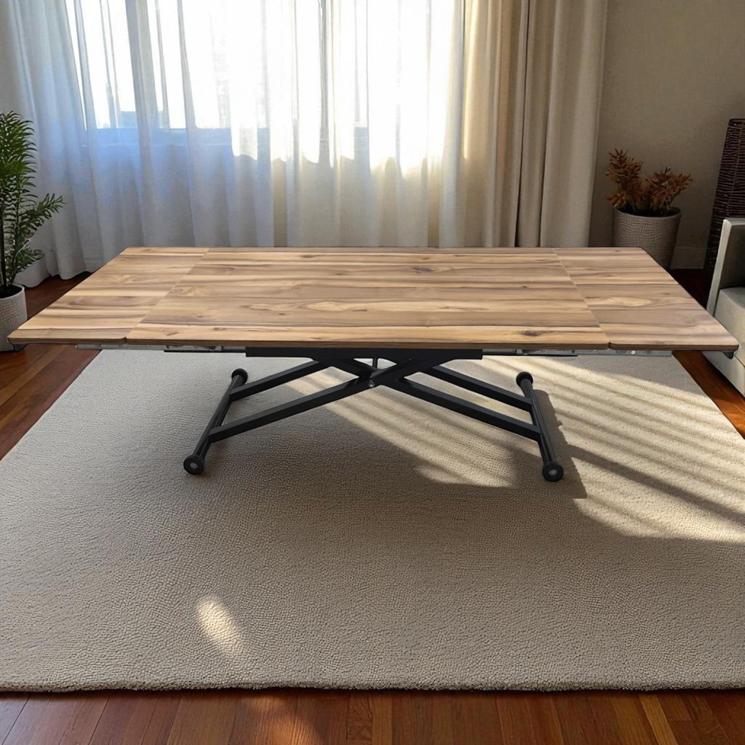 Side Opening Smart Table Series - MDF Top, Black Base