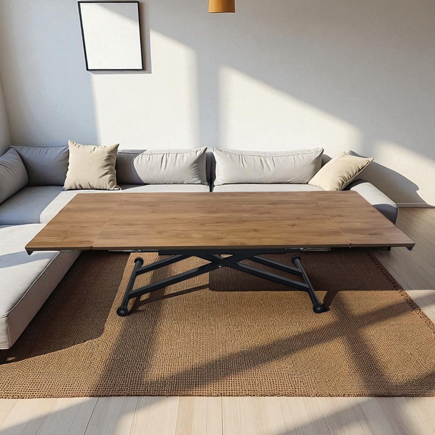 Side Opening Smart Table Series - MDF Top, Black Base