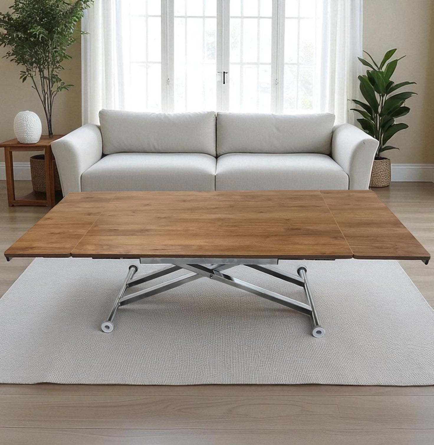 Side Opening Smart Table Series - MDF Top, Chrome Base