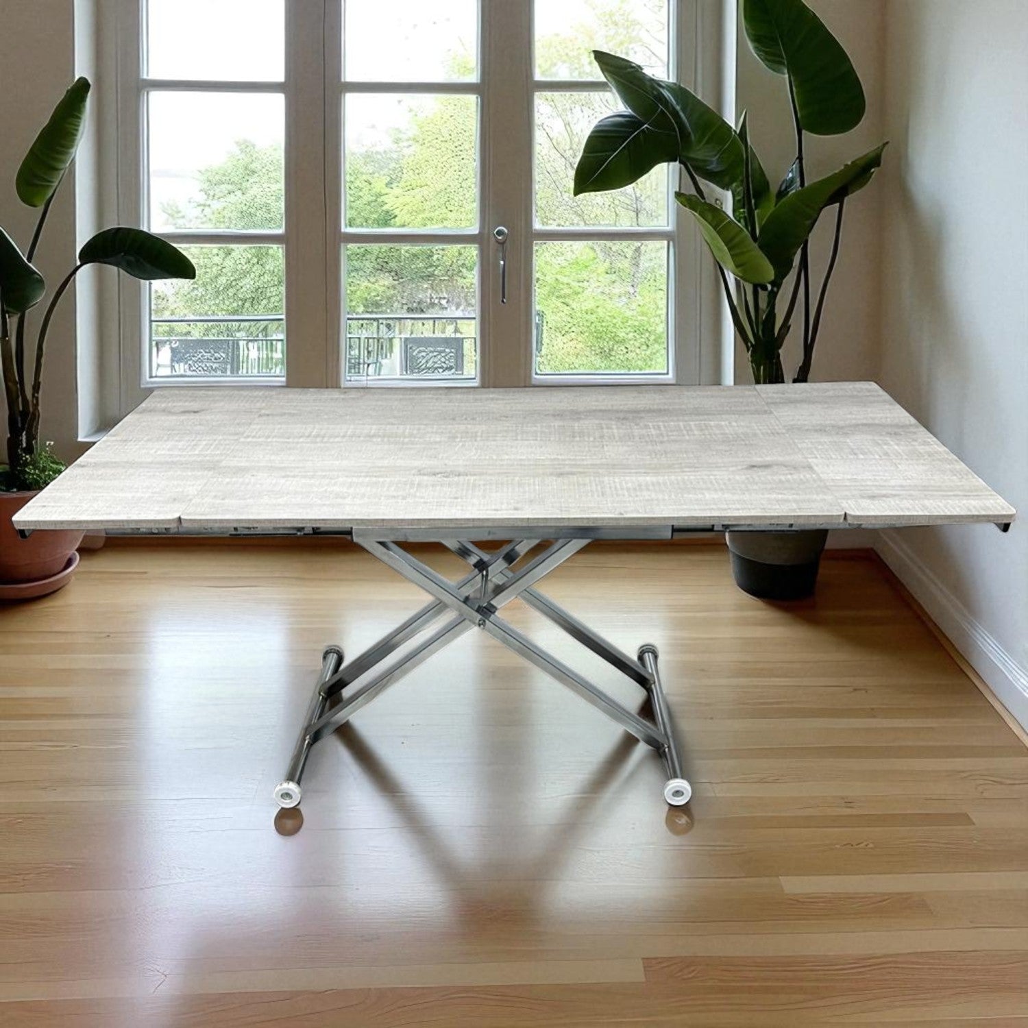 Side Opening Smart Table Series - MDF Top, Chrome Base