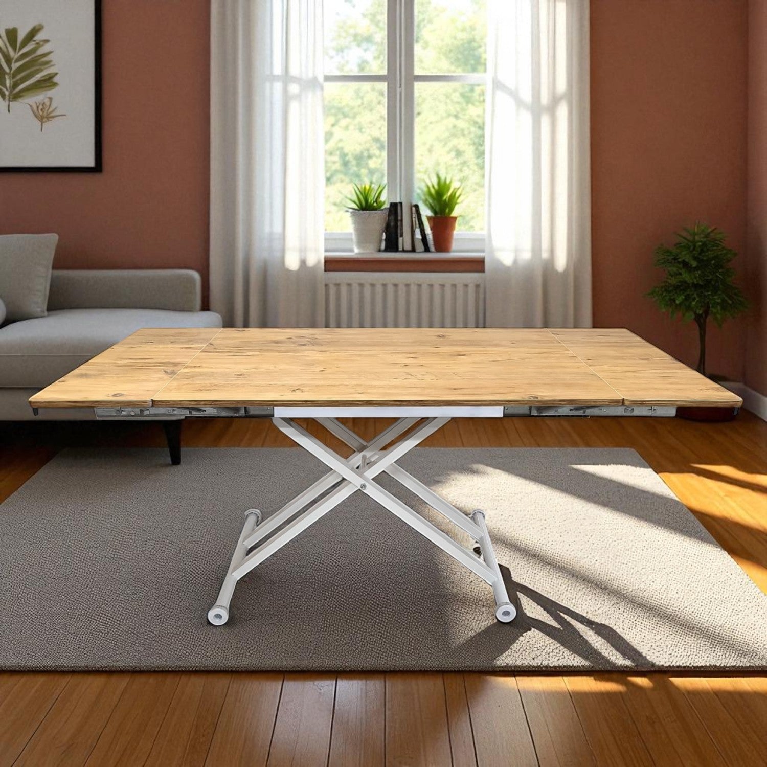 Side Opening Smart Table Series - MDF Top, White Base