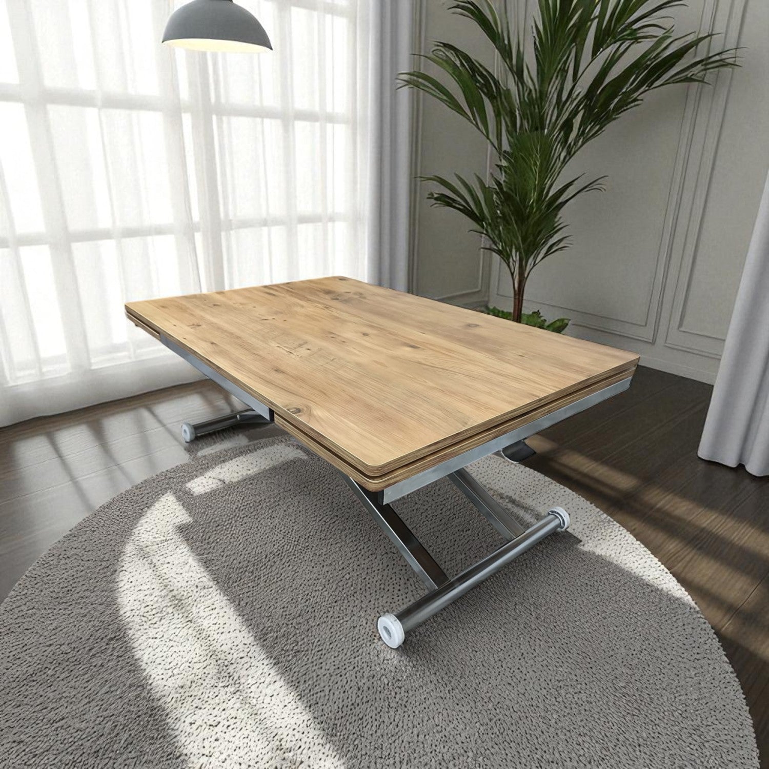 Side Opening Smart Table Series - MDF Top, Chrome Base