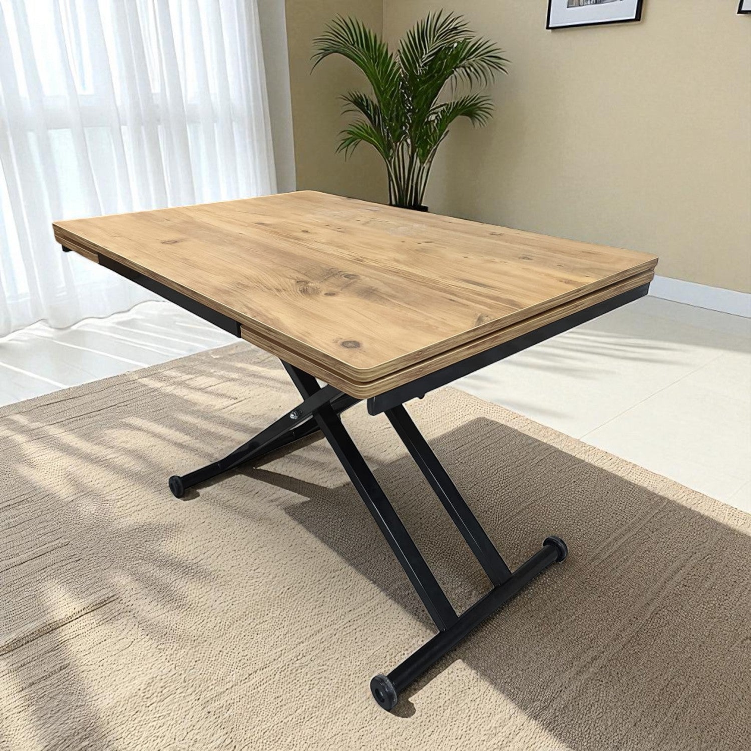 Side Opening Smart Table Series - MDF Top, Black Base