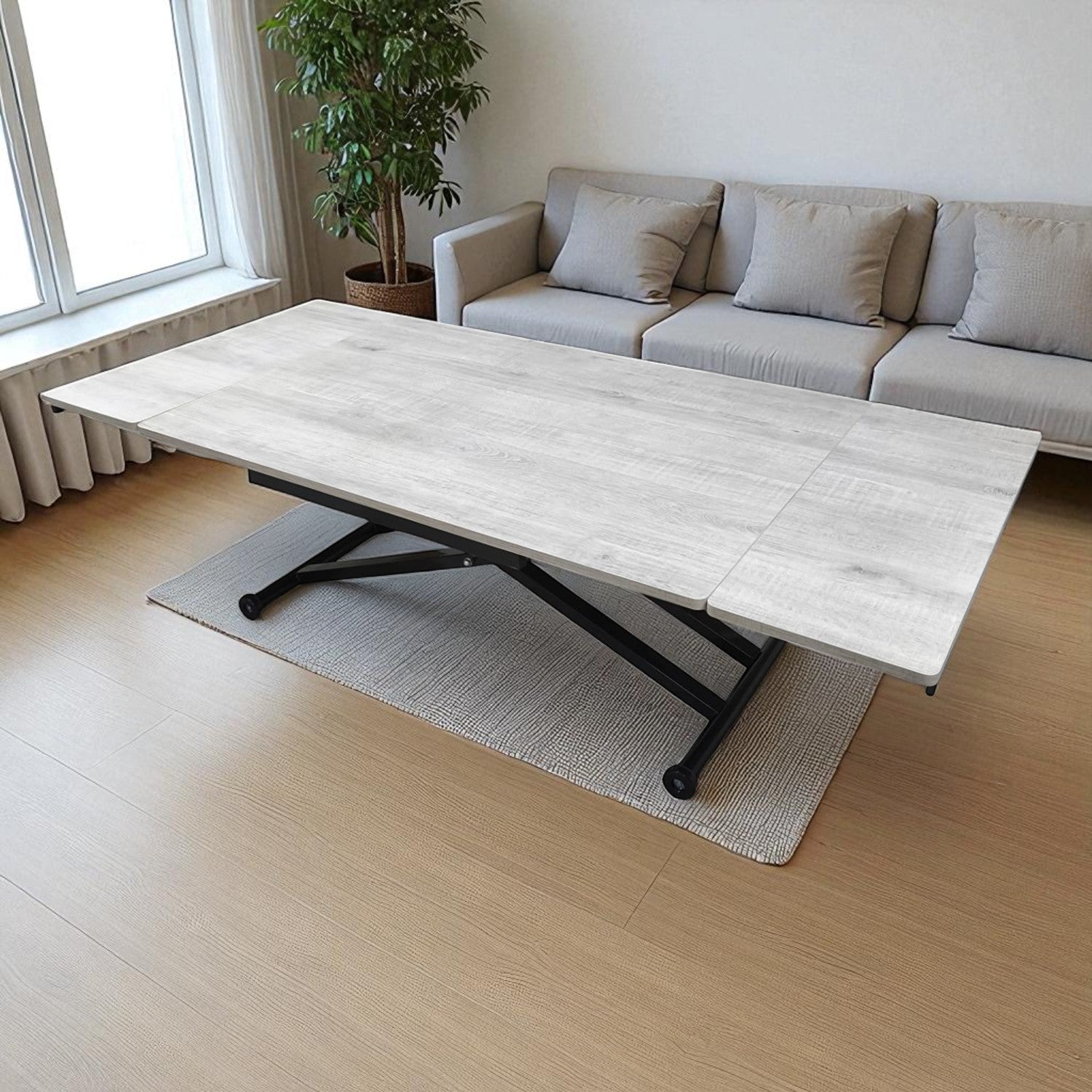 Side Opening Smart Table Series - MDF Top, Black Base