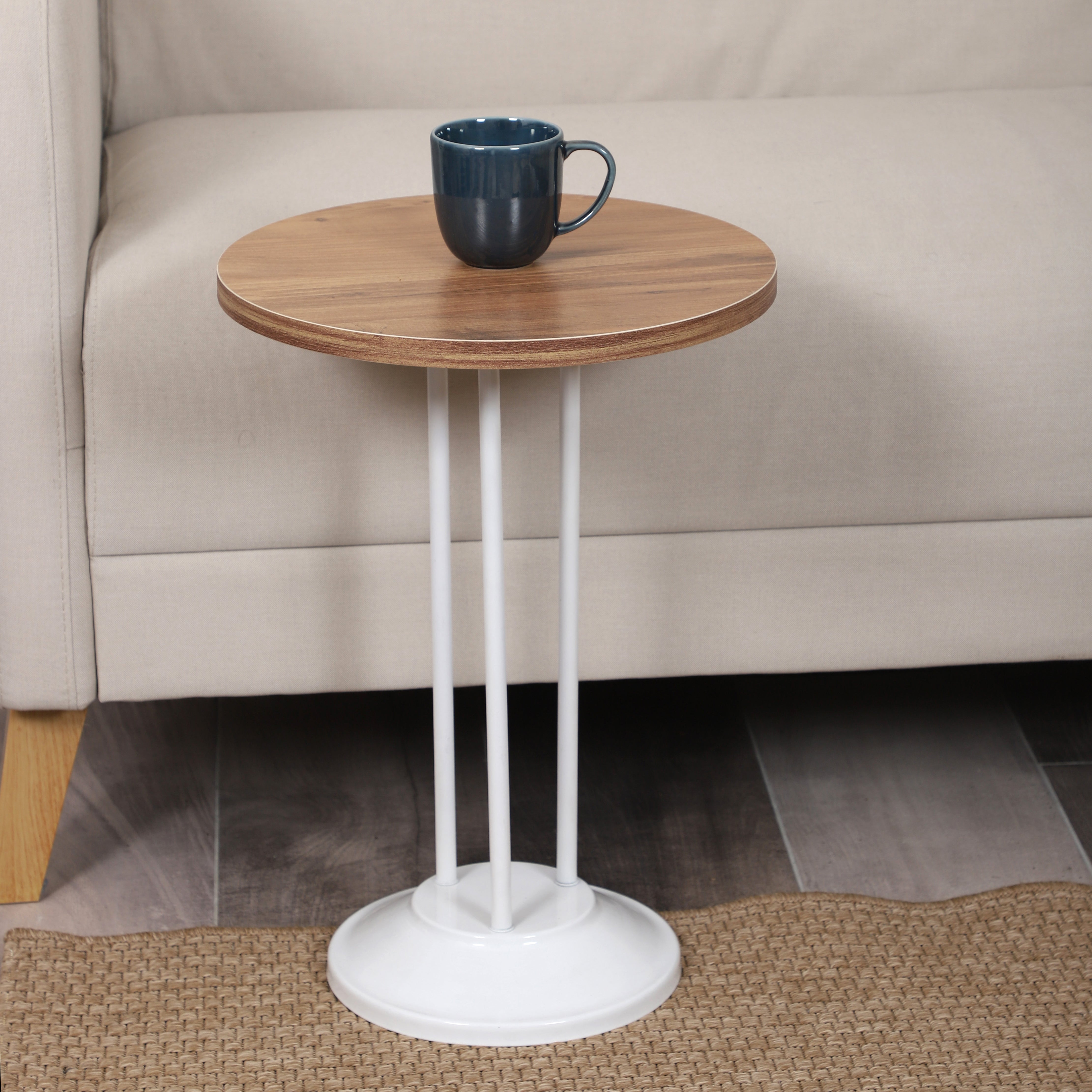 Marbella Nesting Table Series - Efescam MDF Top, White Iron Mechanism