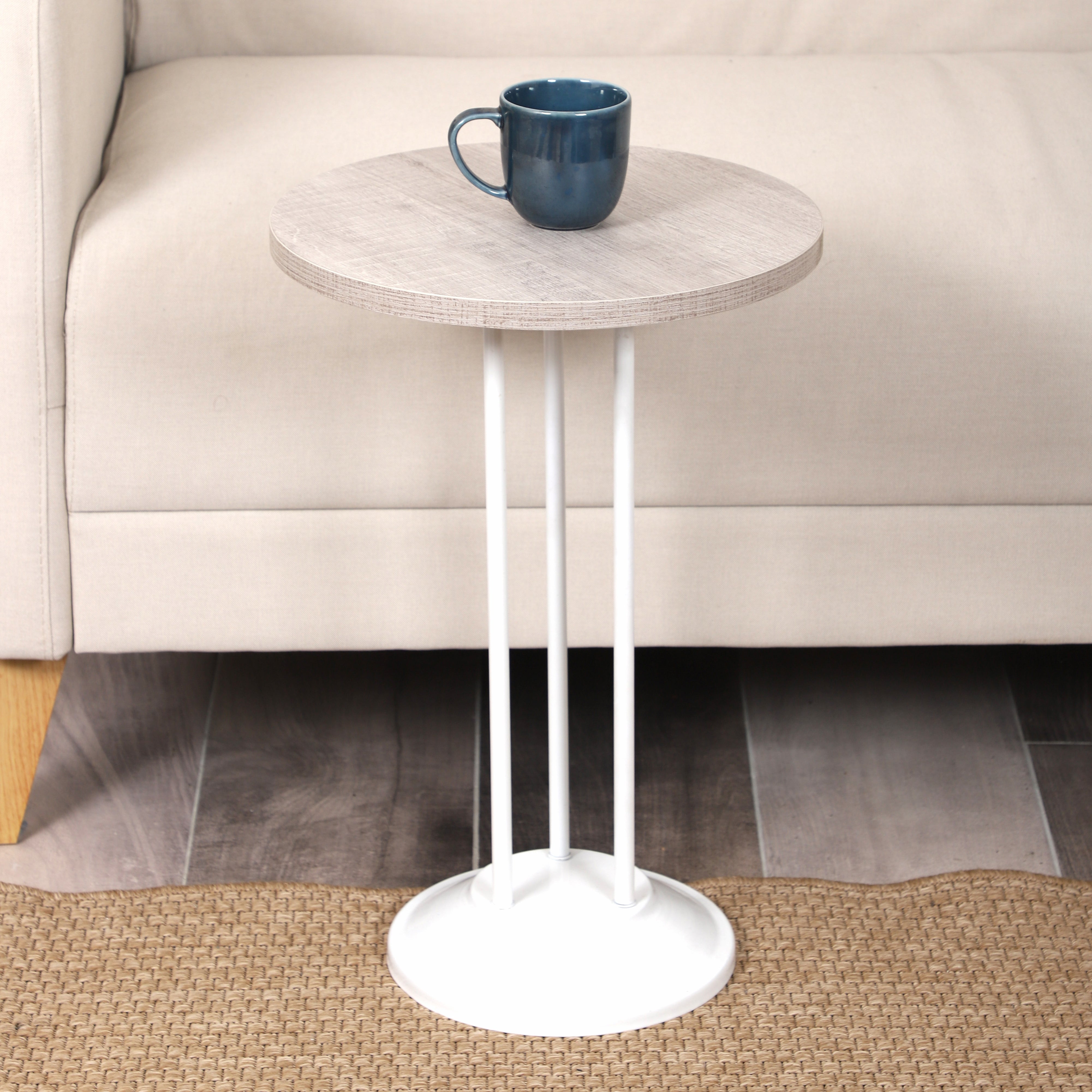 Marbella Nesting Table Series - Lisbon MDF Top, White Iron Mechanism