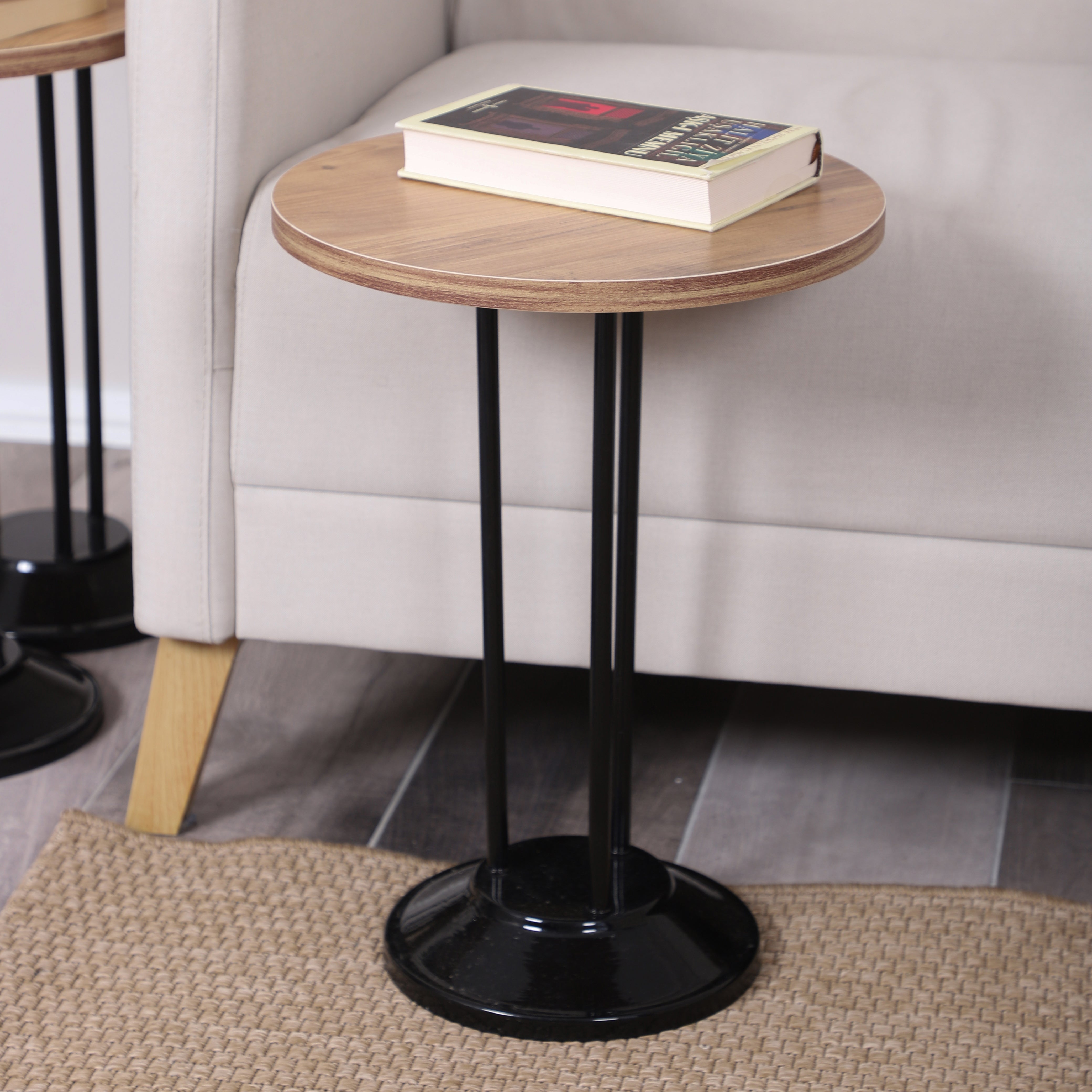 Marbella Nesting Table Series - Efescam MDF Top, Black Iron Mechanism