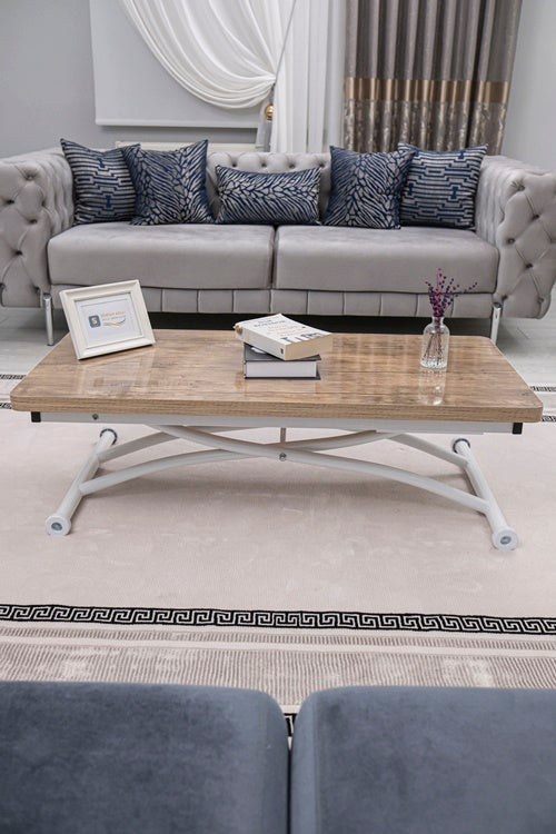 Juppo Series - Oval Corner MDF Top, Round White Outward Curved Base