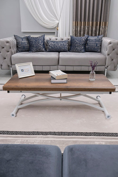 Juppo Series - Oval Corner MDF Top, Round White Outward Curved Base