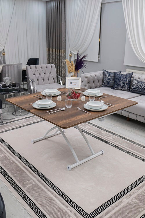 Juppo Series - Oval Corner MDF Top, Round White Outward Curved Base