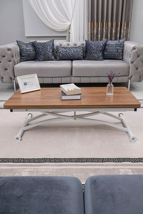 Juppo Series - Oval Corner MDF Top, Round White Outward Curved Base