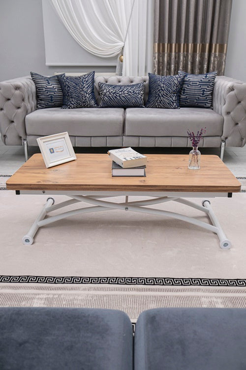 Juppo Series - Oval Corner MDF Top, Round White Outward Curved Base