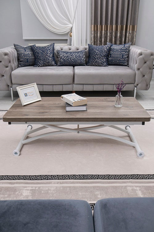 Juppo Series - Oval Corner MDF Top, Round White Outward Curved Base