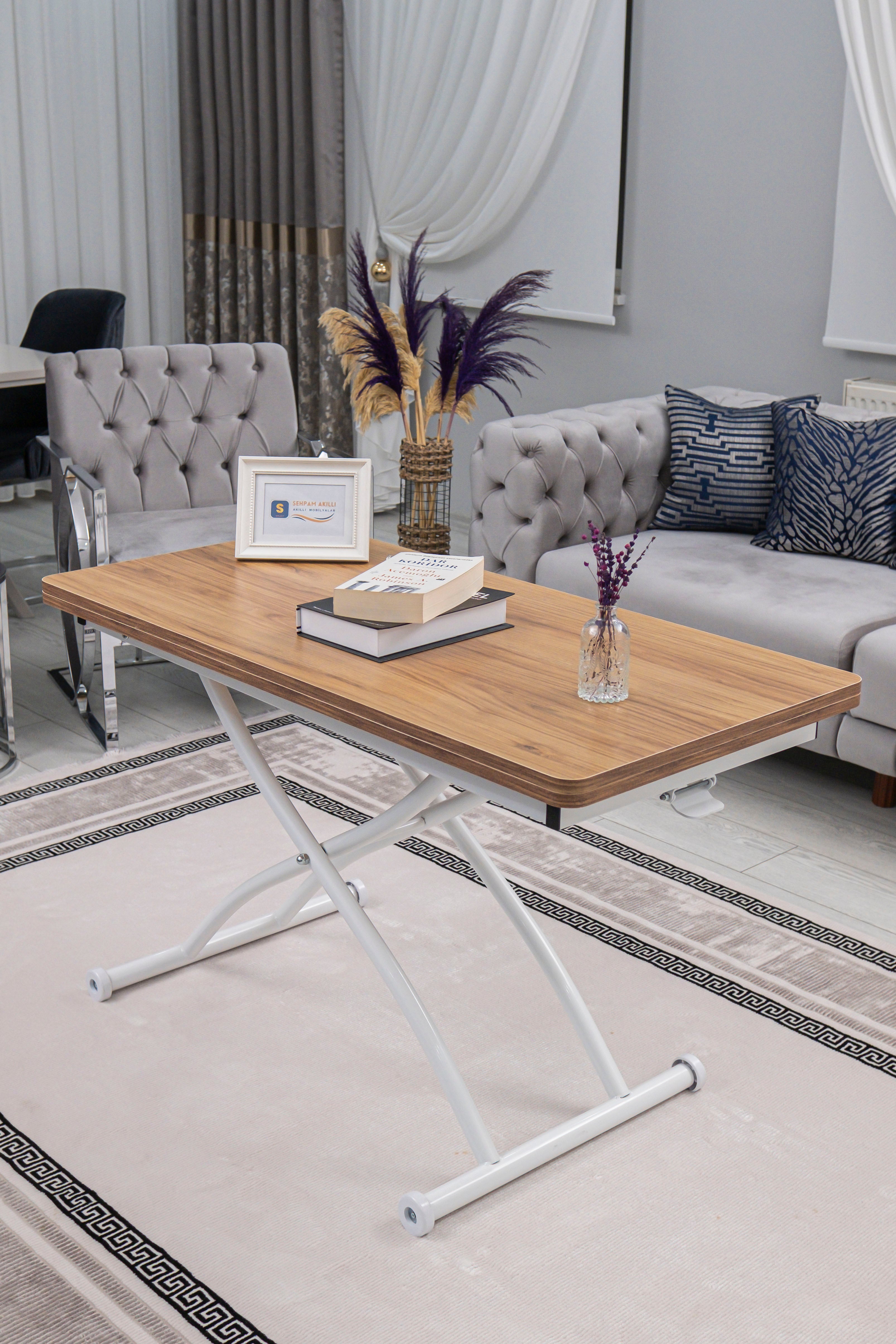 Juppo Series - Oval Corner MDF Top, Round White Outward Curved Base