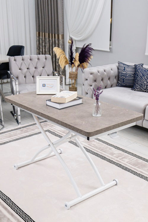 Juppo Series - Oval Corner MDF Top, Round White Outward Curved Base