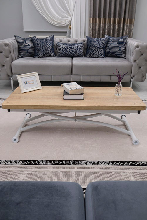 Juppo Series - Oval Corner MDF Top, Round White Outward Curved Base