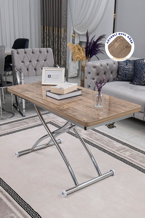 Juppo Series - Oval Corner MDF Top, Round Chrome Outward Curved Base