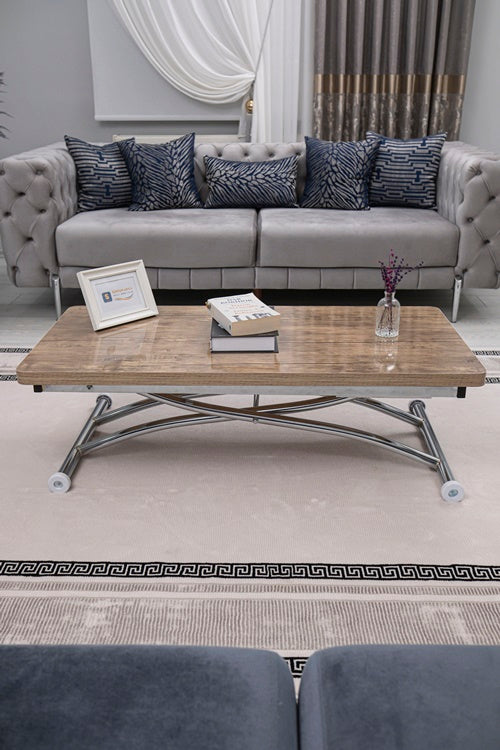 Juppo Series - Oval Corner MDF Top, Round Chrome Outward Curved Base